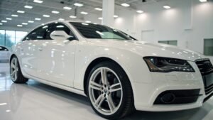 alt text: Person meticulously drying a clean car with a microfiber towel