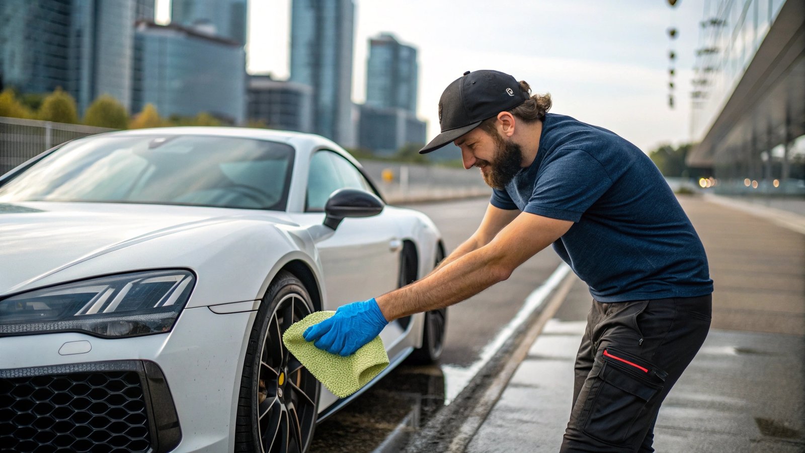 car window cleaning process