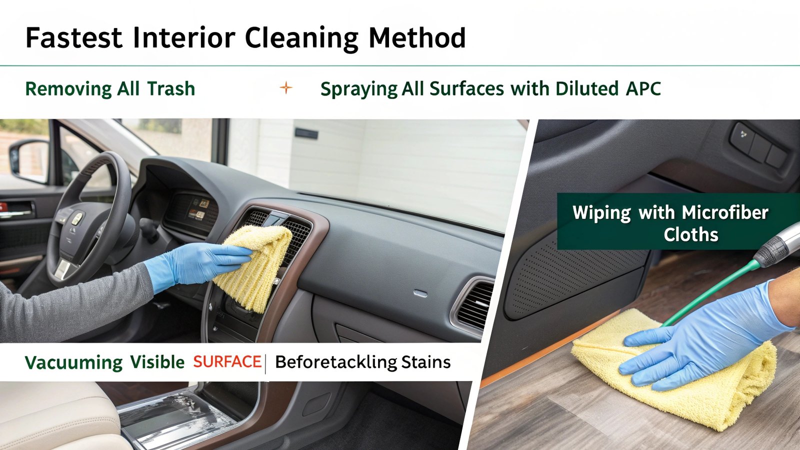 fast car interior cleaning