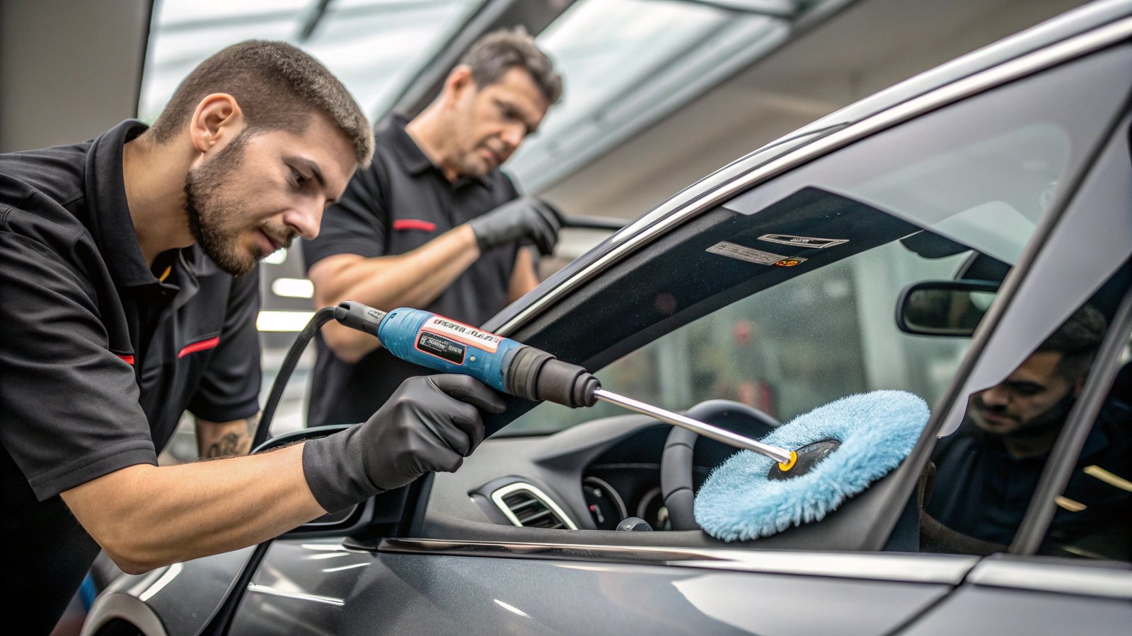 Inside windshield cleaning tools
