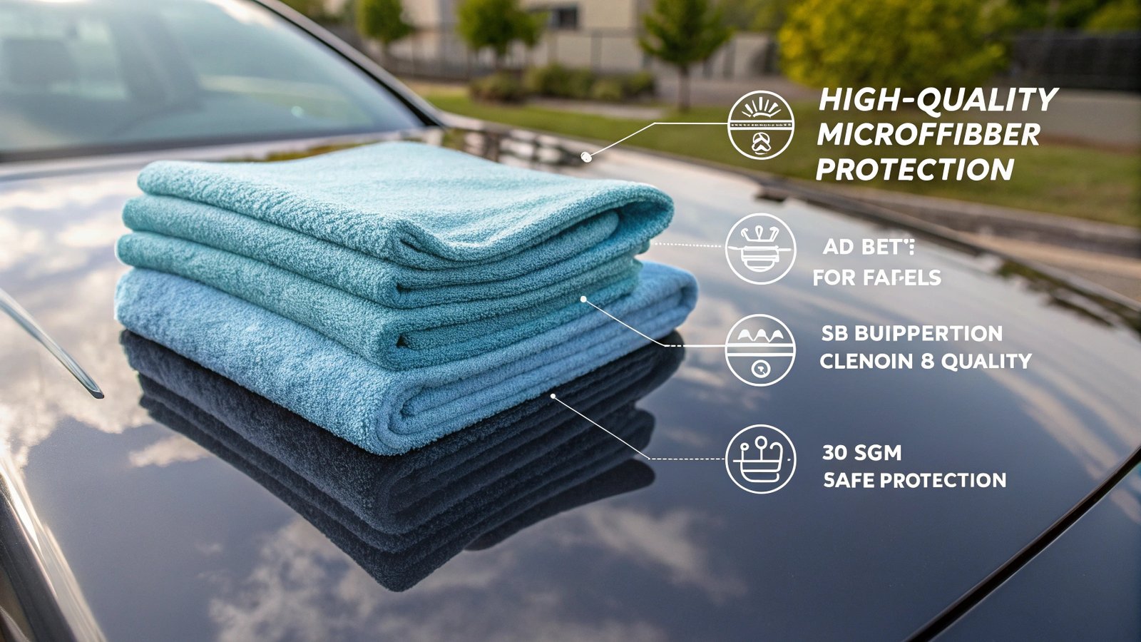 Microfiber towel cleaning car surface