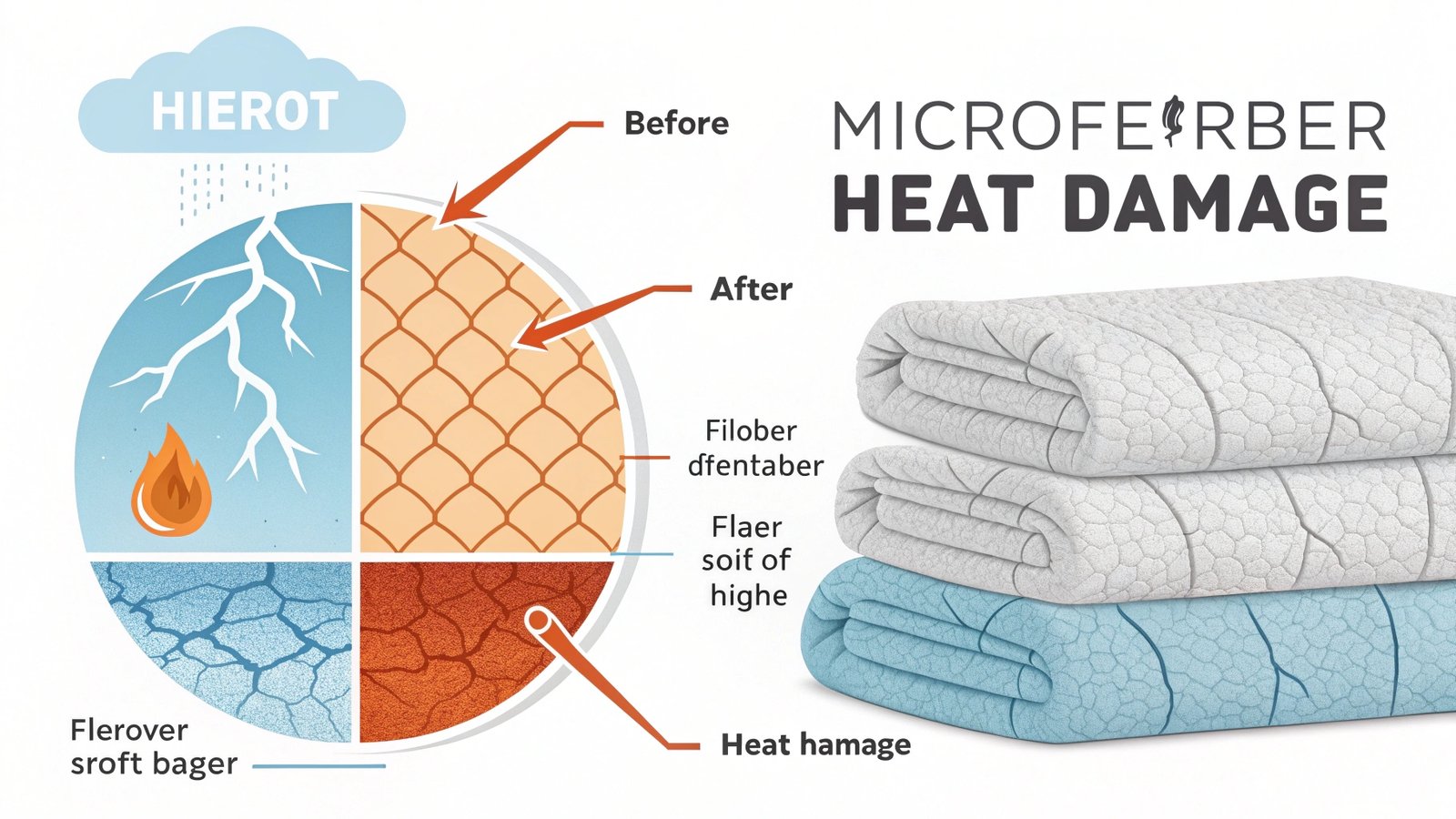 Heat damaged microfiber