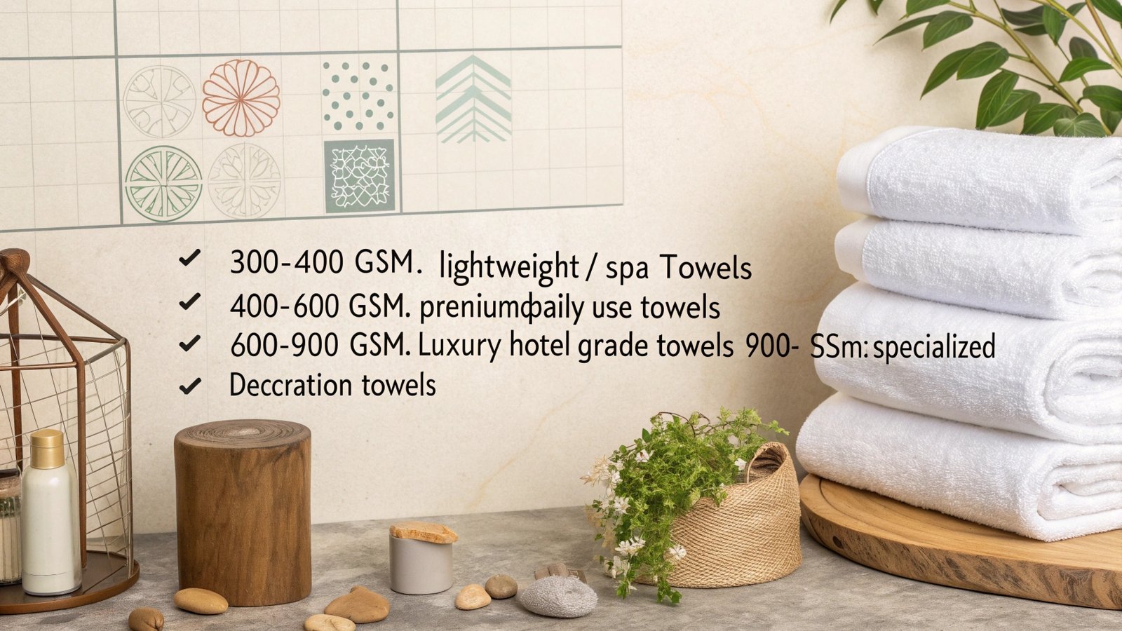 Towels of different GSM weights