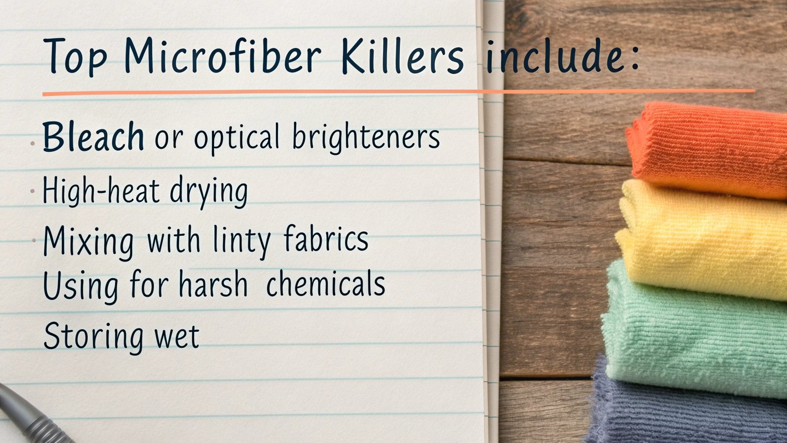 Damaged microfiber examples