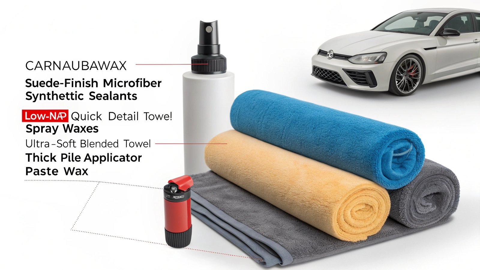Different wax types and towels