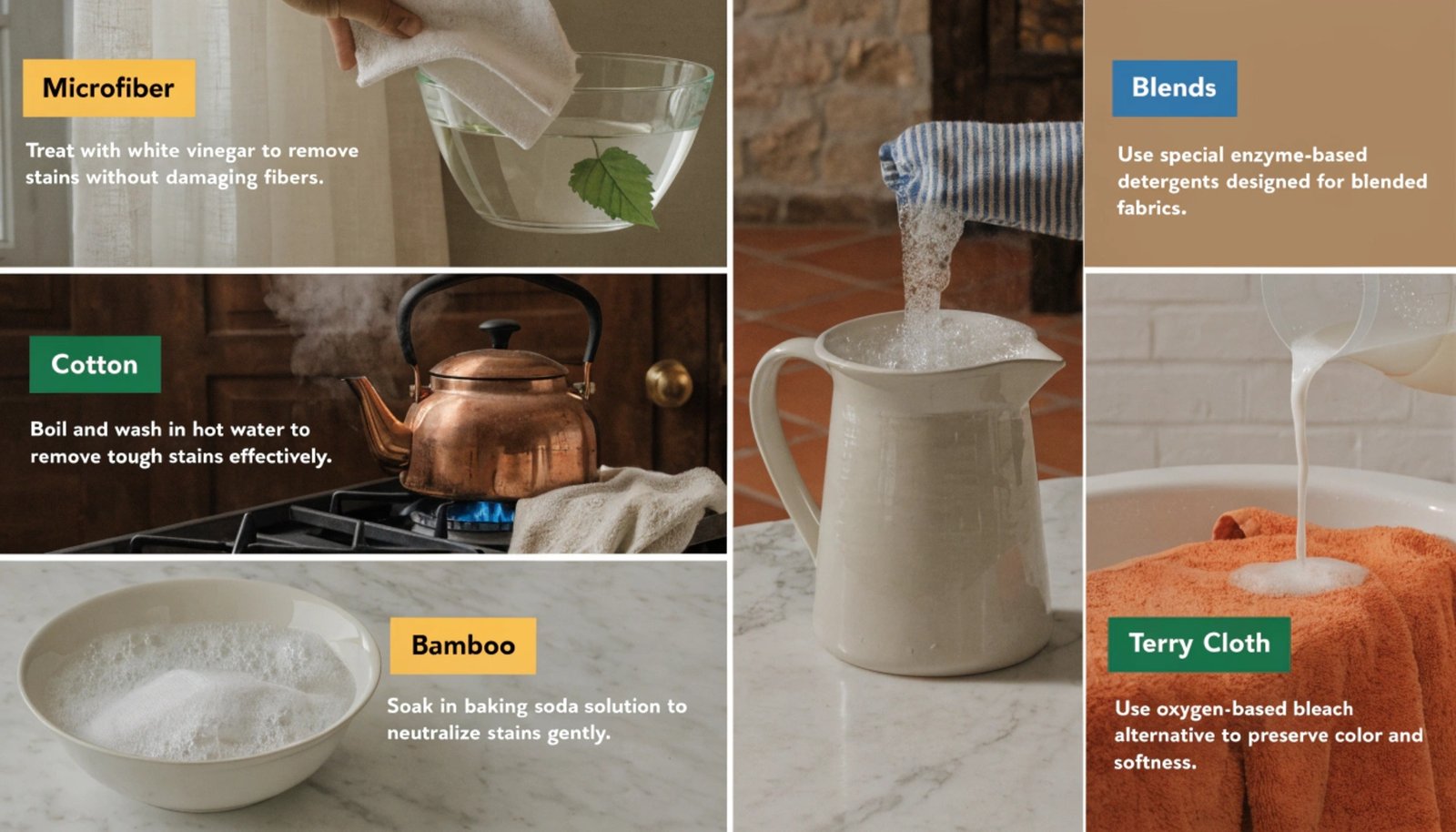 Various towel types comparison