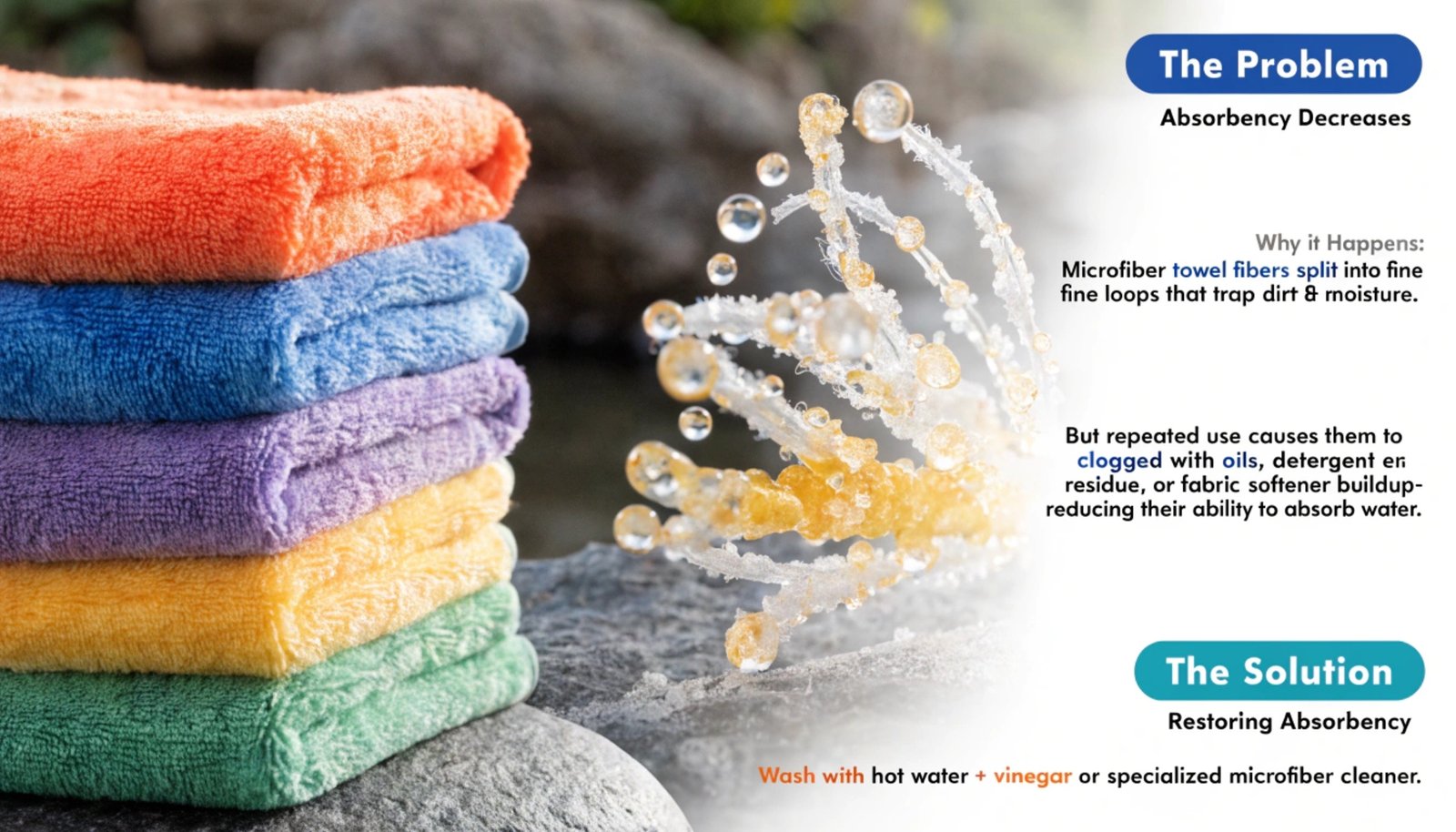 Microfiber towel water test