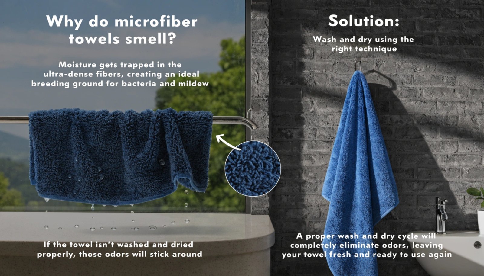 Close-up of smelly microfiber towel