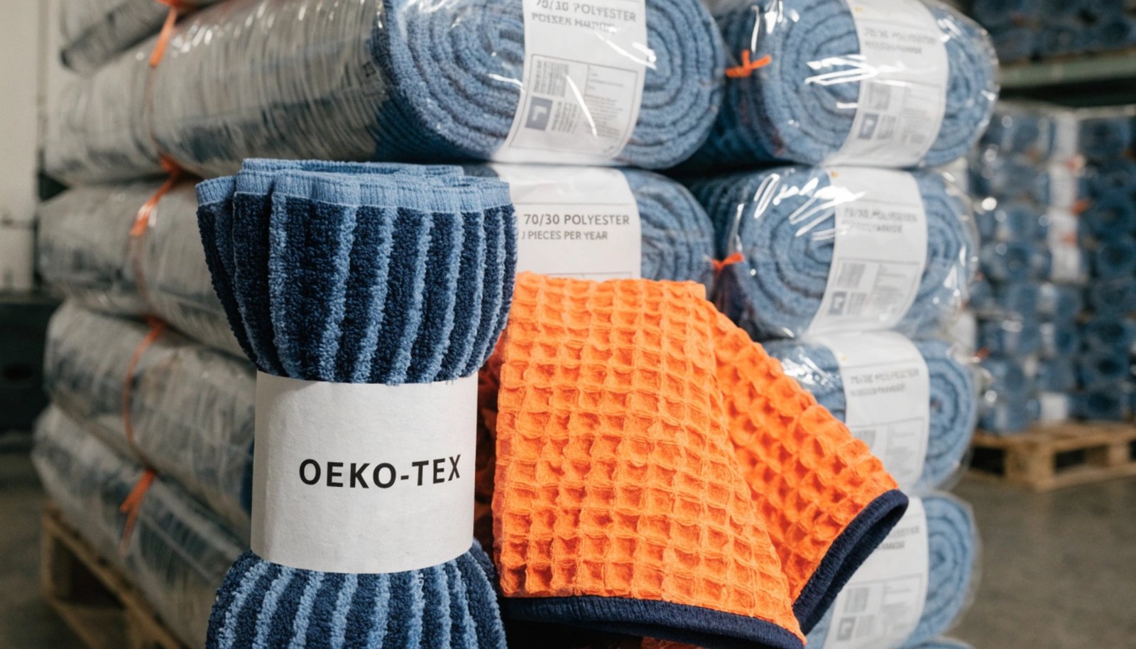 Inspecting microfiber towel shipment from China