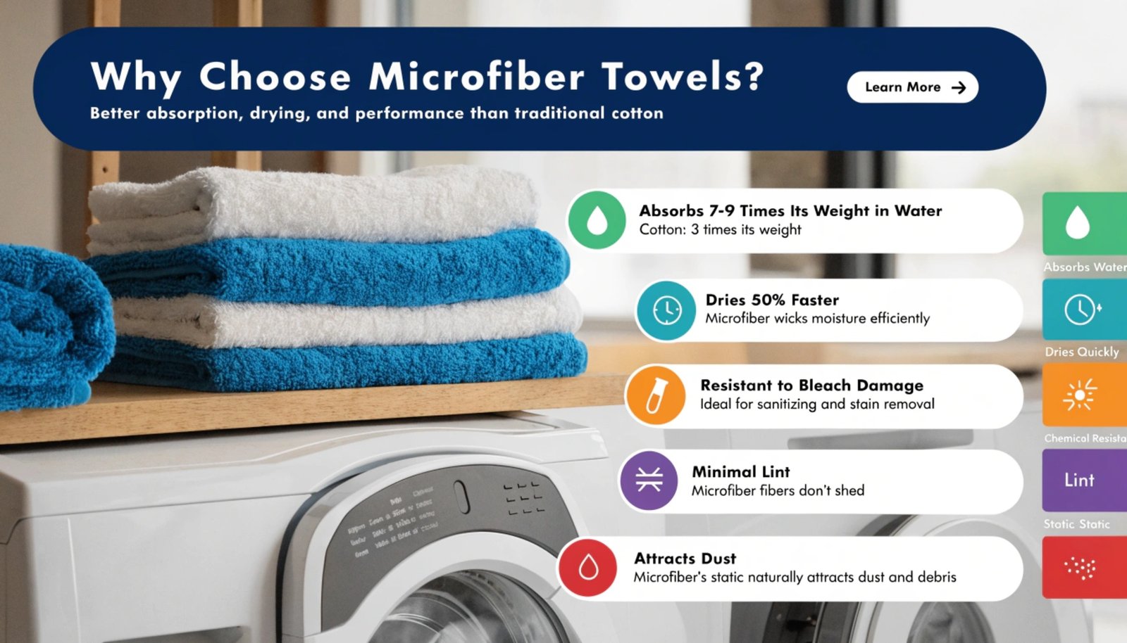 Absorbency test comparing both materials