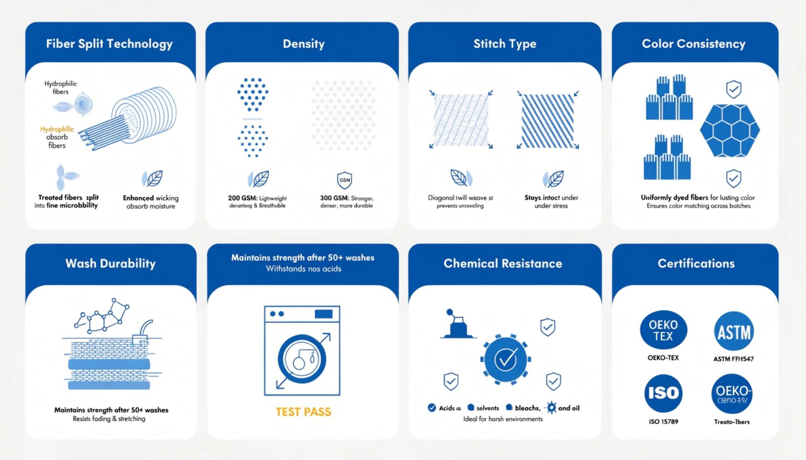 Comparison of microfiber towel features