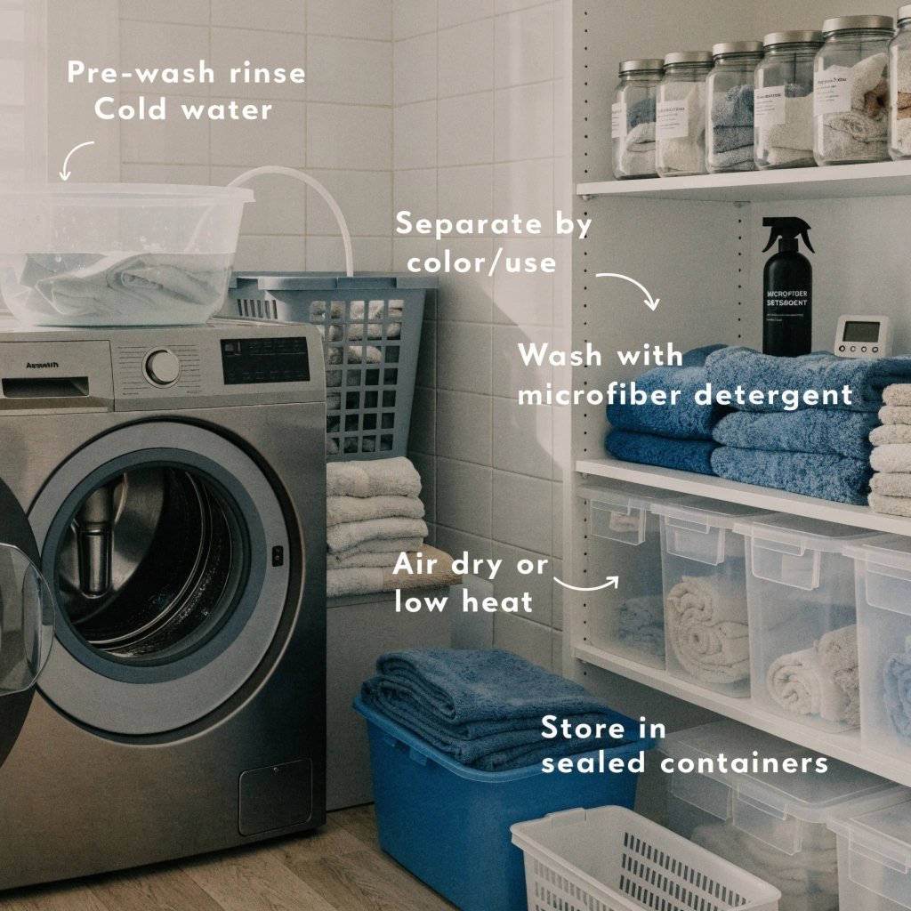 Proper microfiber towel maintenance