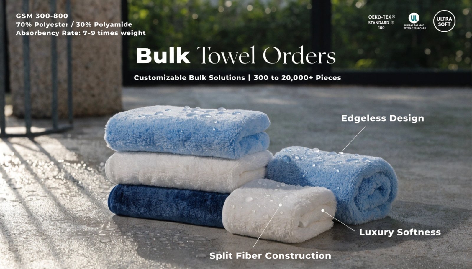 Warehouse shelf with bulk microfiber packages