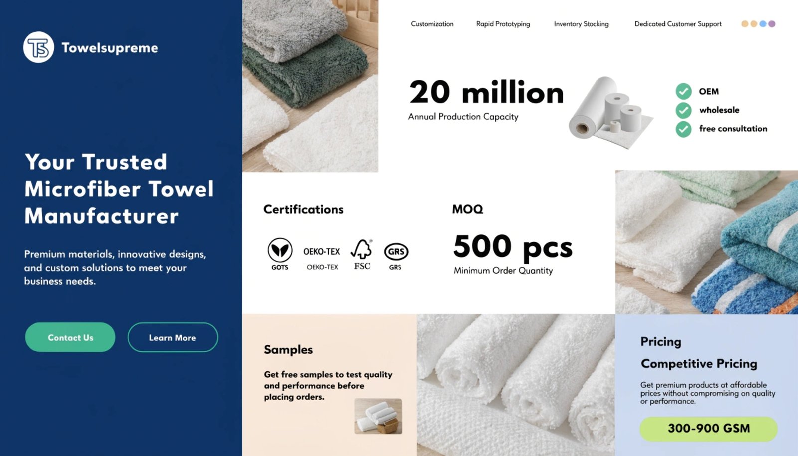 Factory production line for microfiber towels