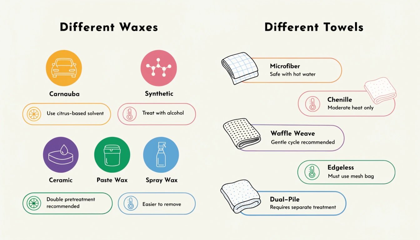 Various types of car wax products