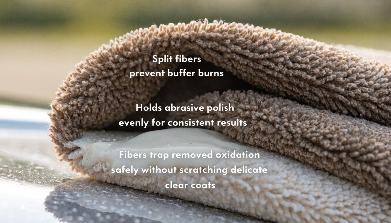 Applying polish with microfiber cloth