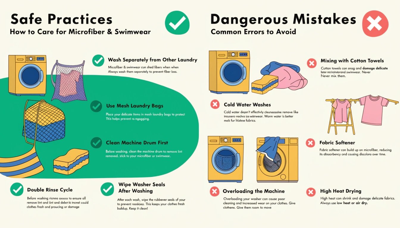 Microfiber towels in washing machine
