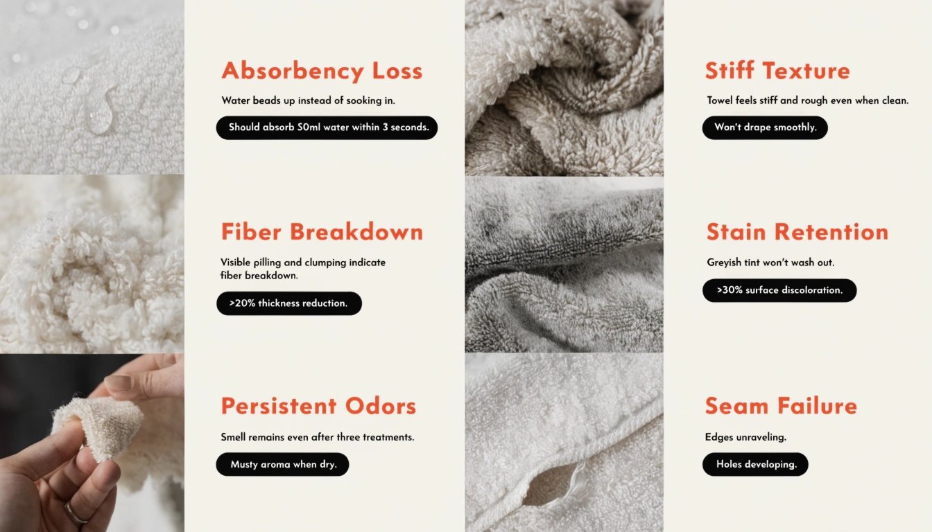 Worn vs new microfiber comparison