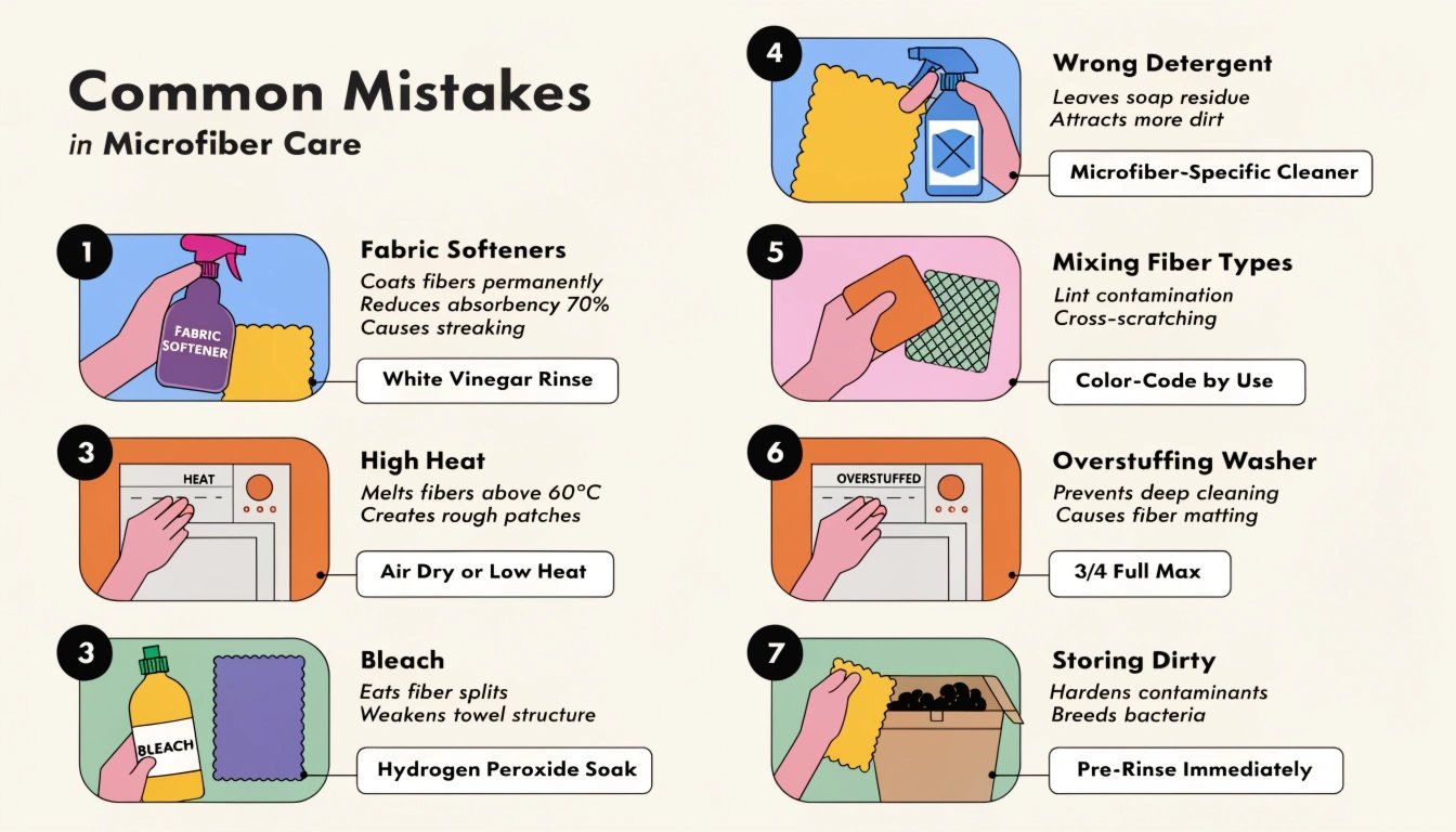 Microfiber damage examples