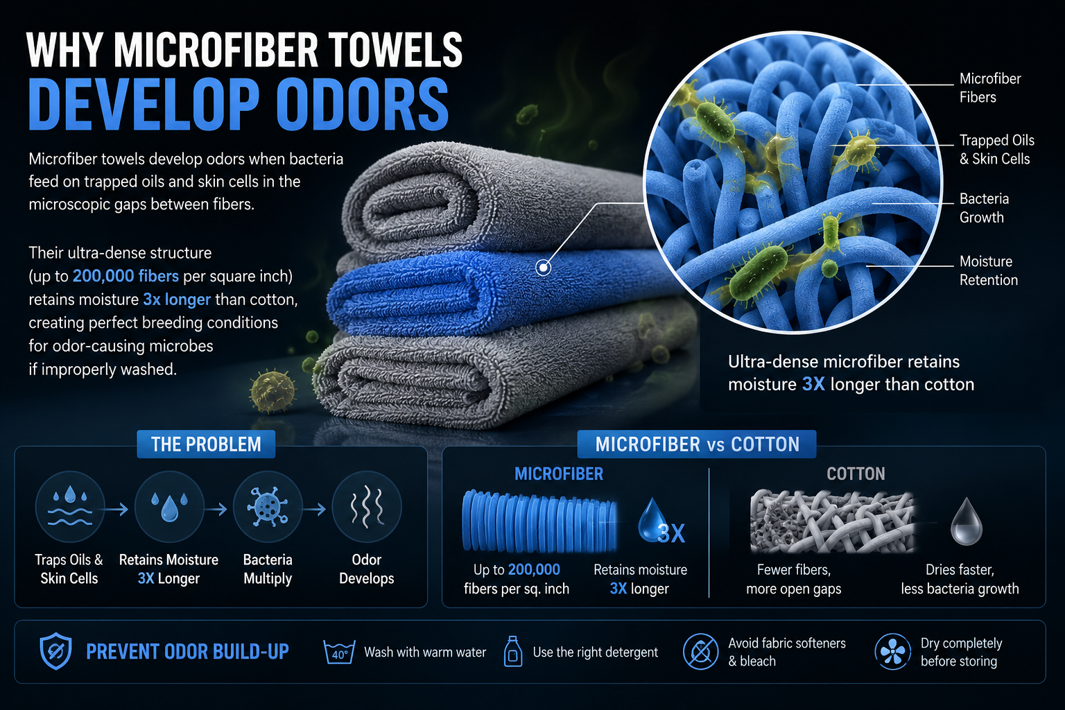 Bacteria growth in microfiber