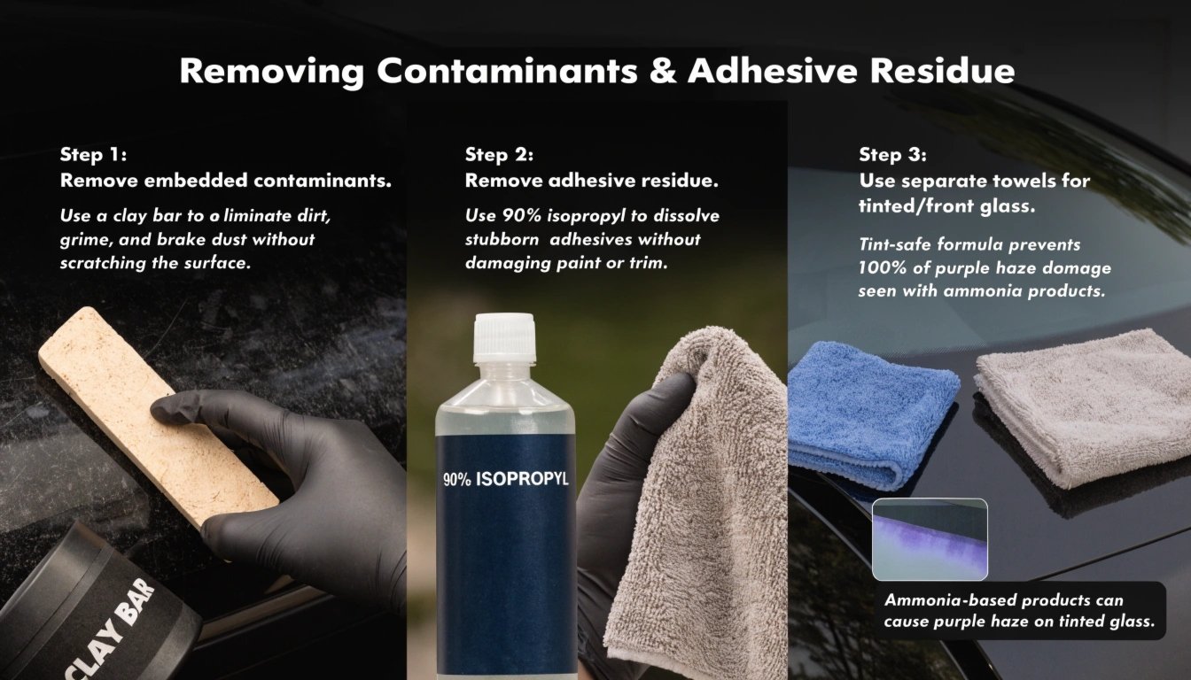 Auto glass detailing process