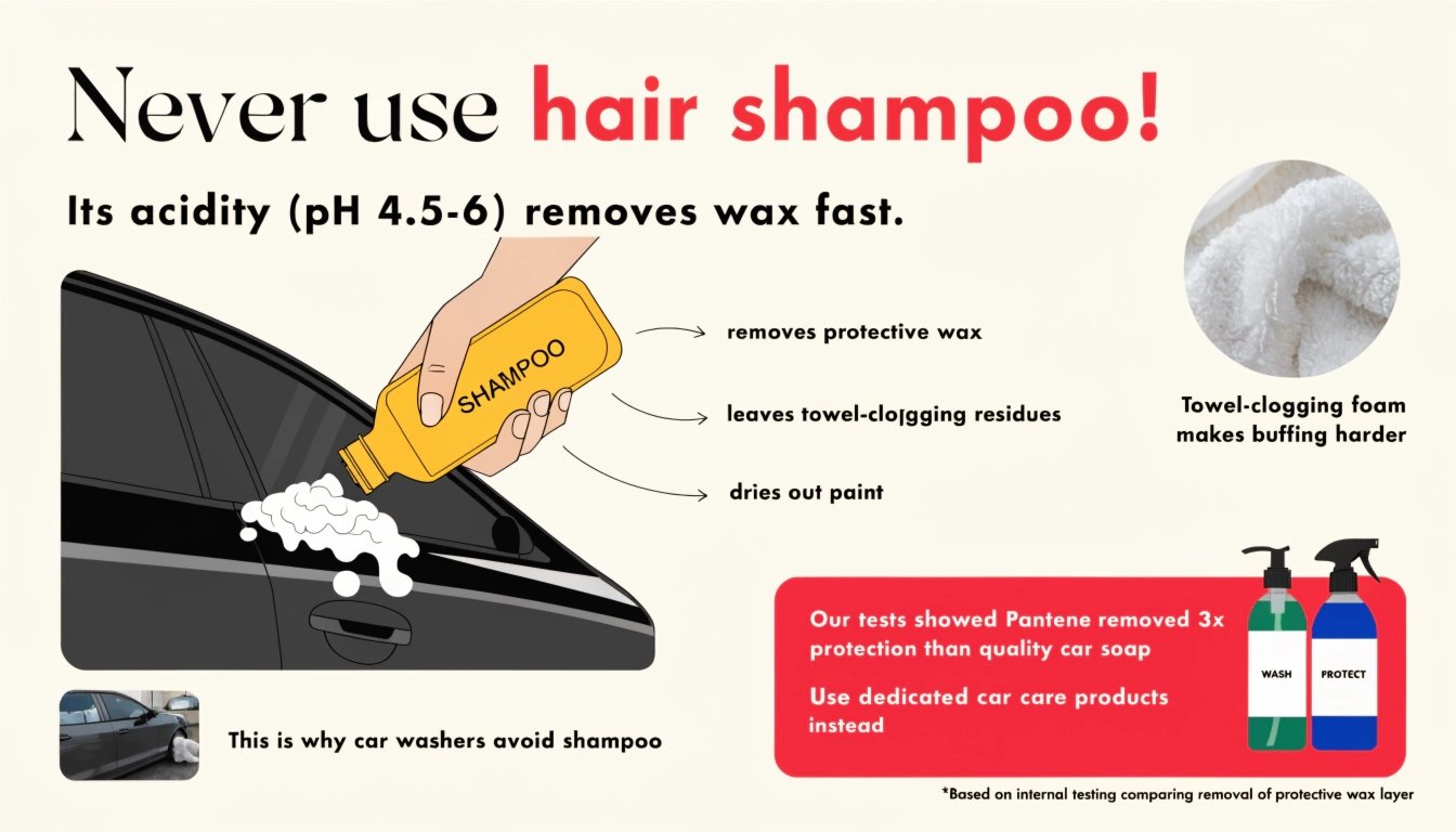 Shampoo vs car soap residue