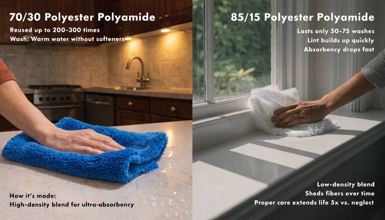 Microfiber wear comparison