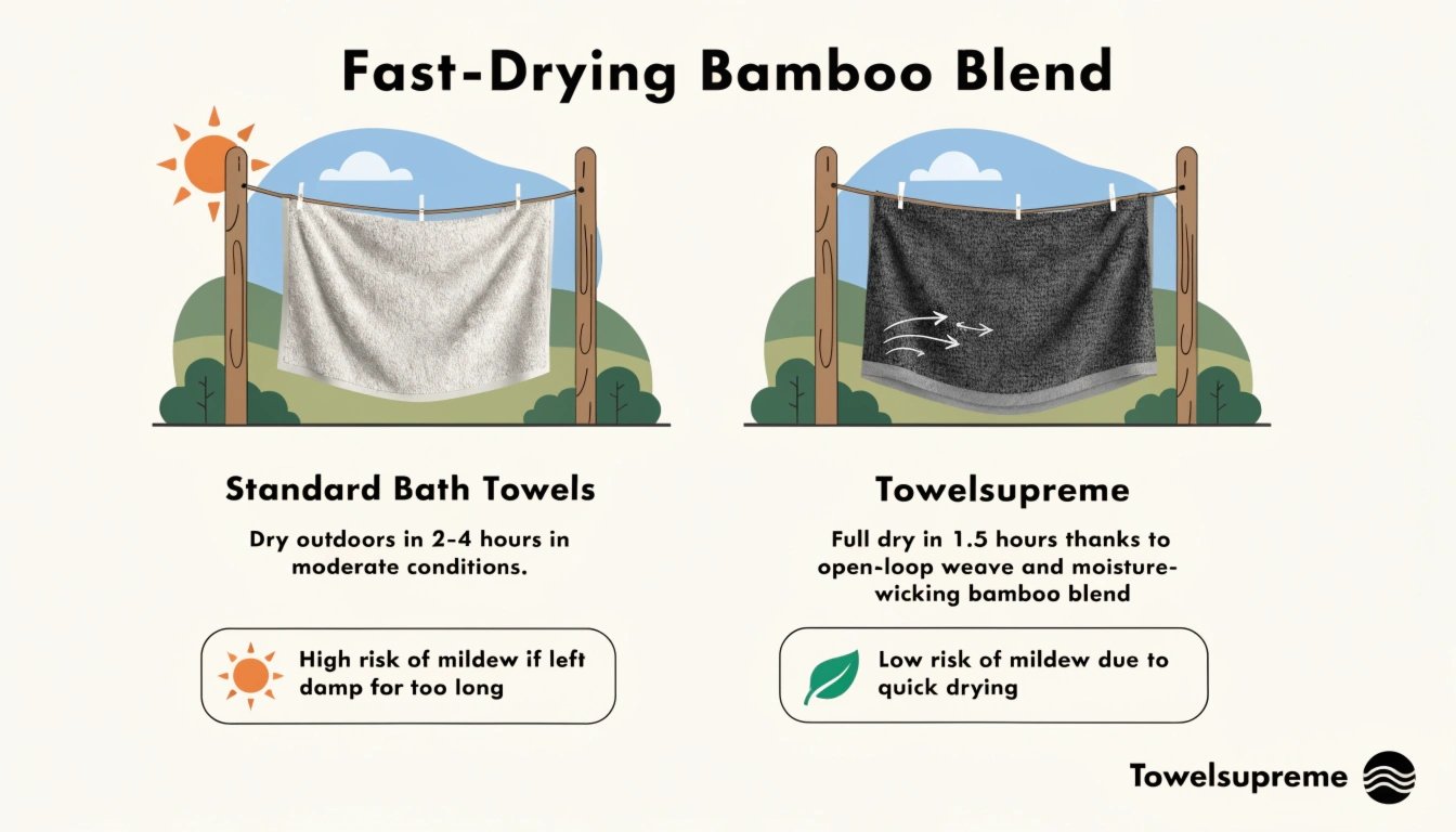 Towel drying outdoors