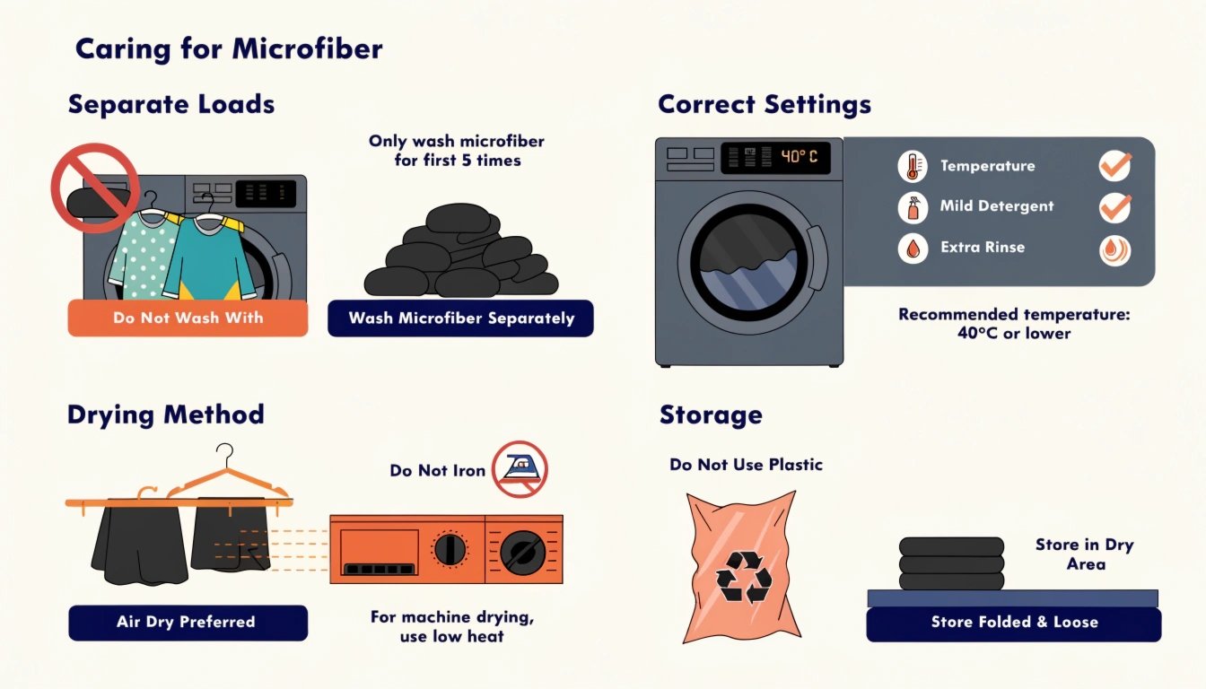 Microfiber washing steps