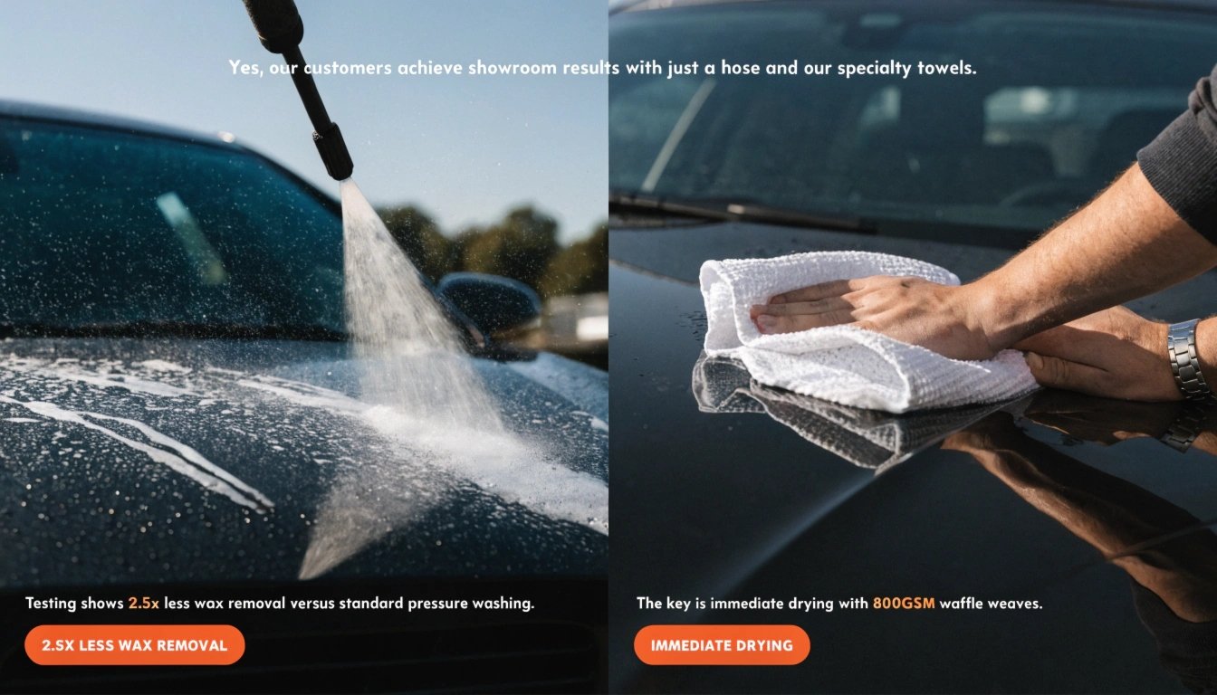 Pressure washer damage versus hand wash