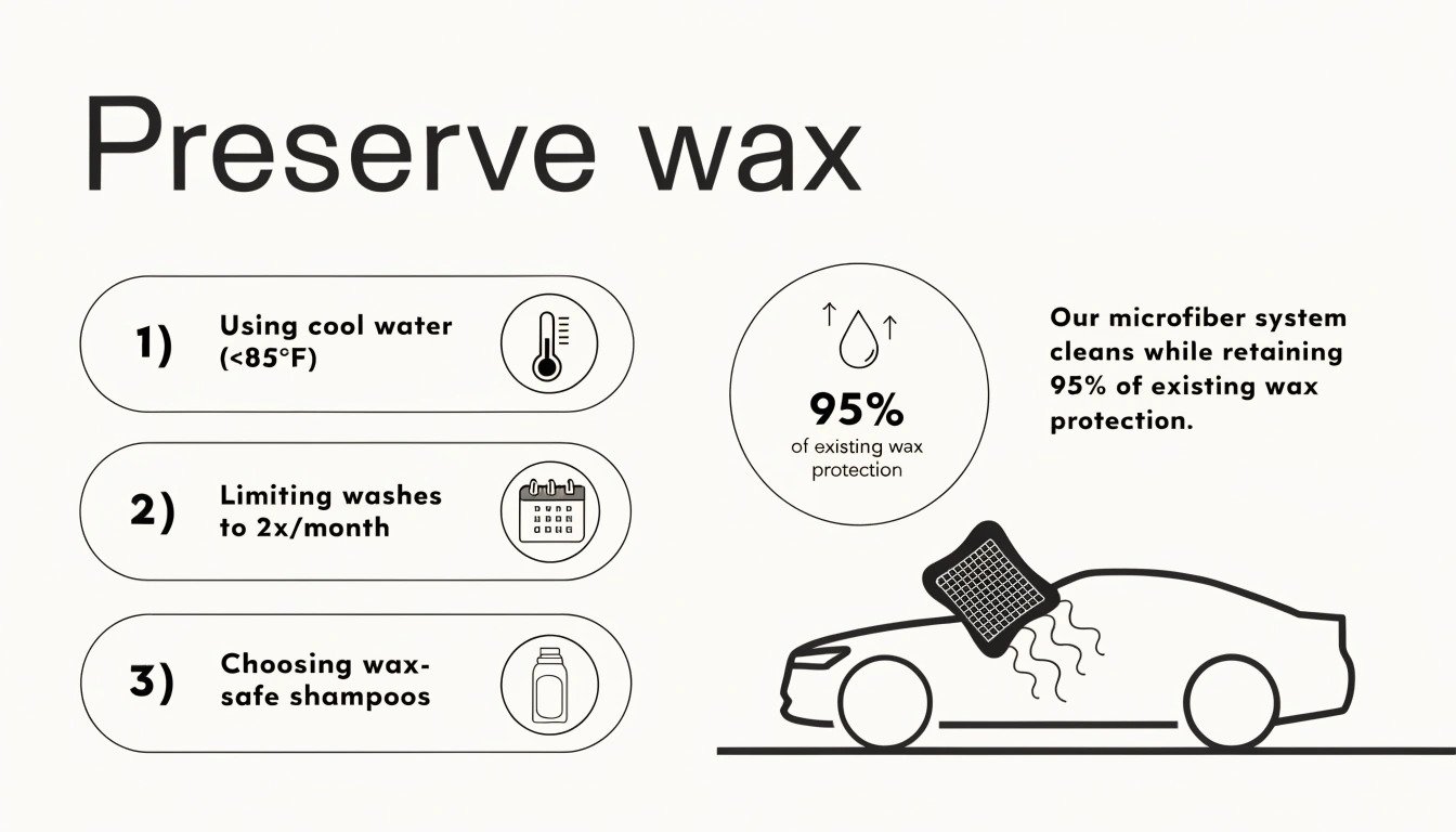 Wax-preserving wash