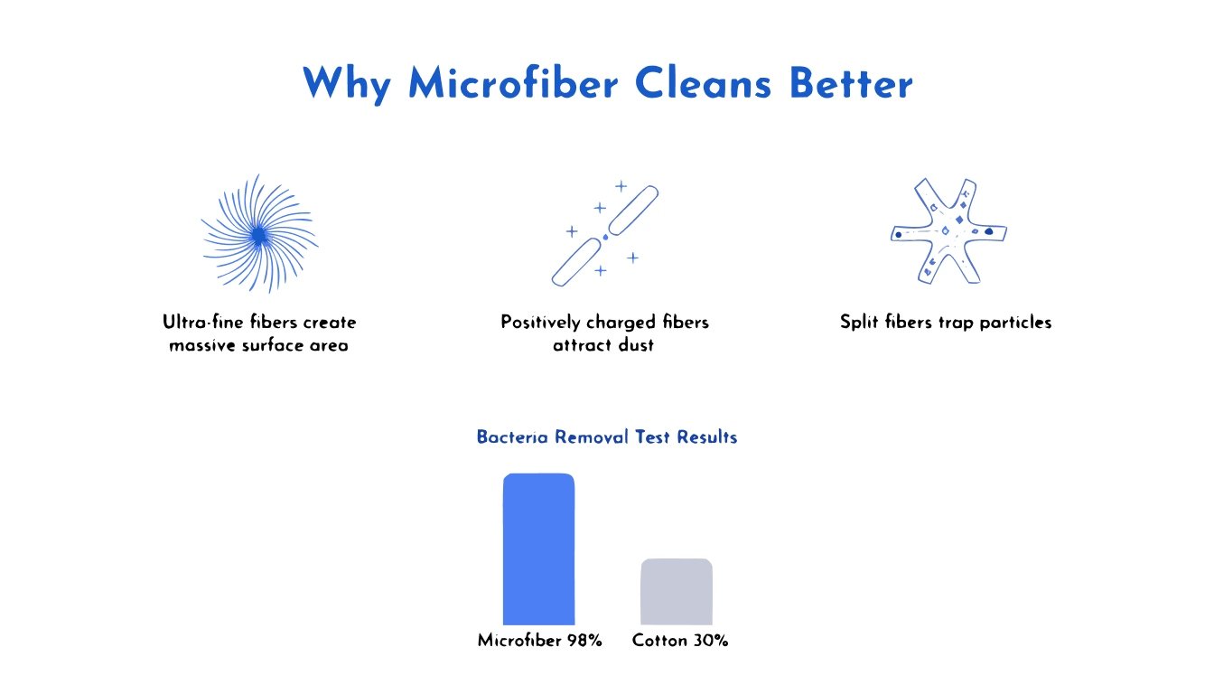 Microfiber cleaning power