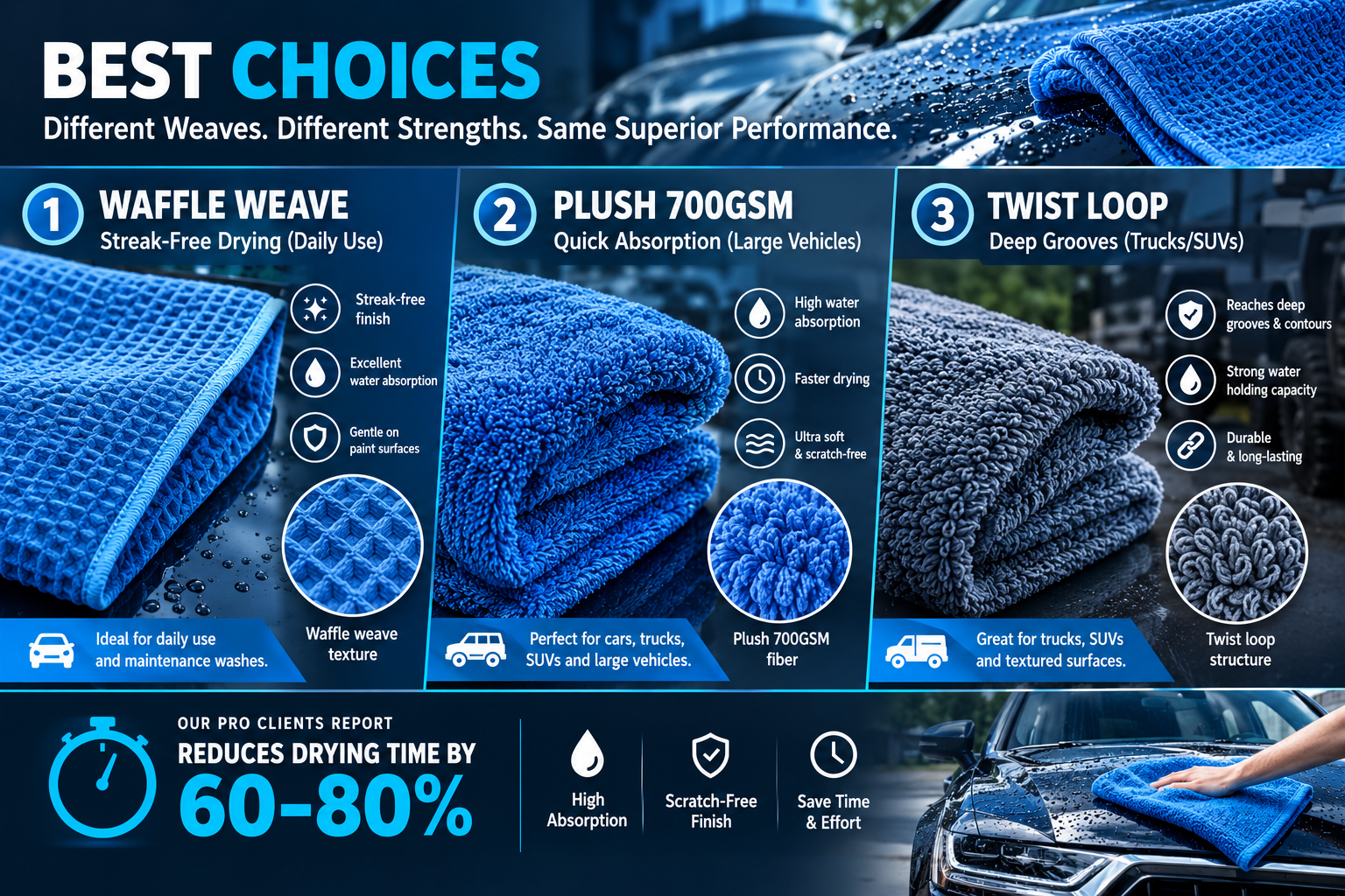 Different towel types comparison