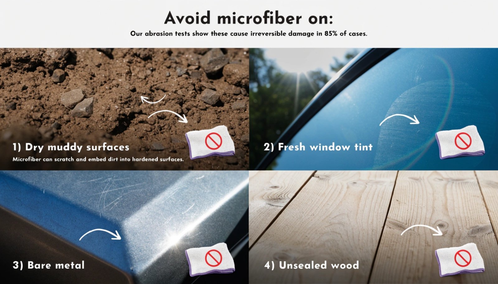 Microfiber misuse examples