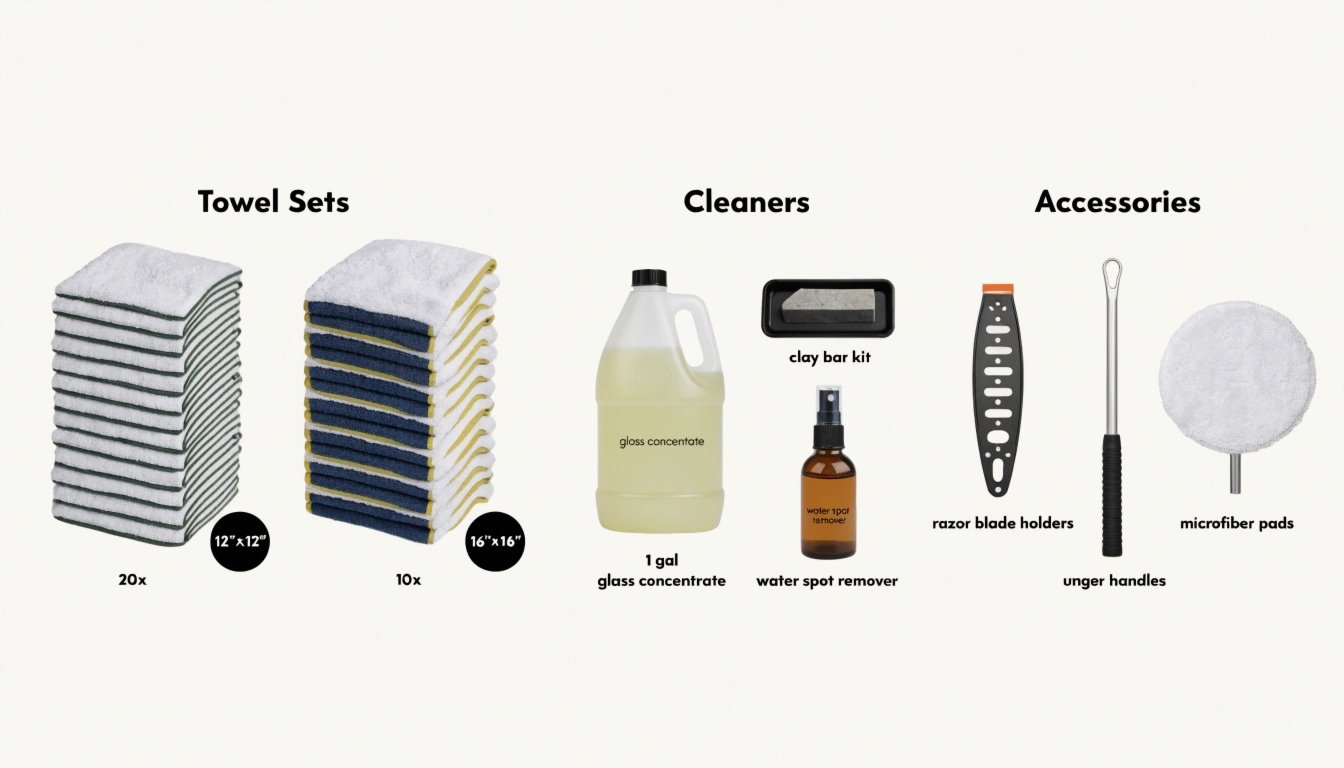 Complete glass care setup