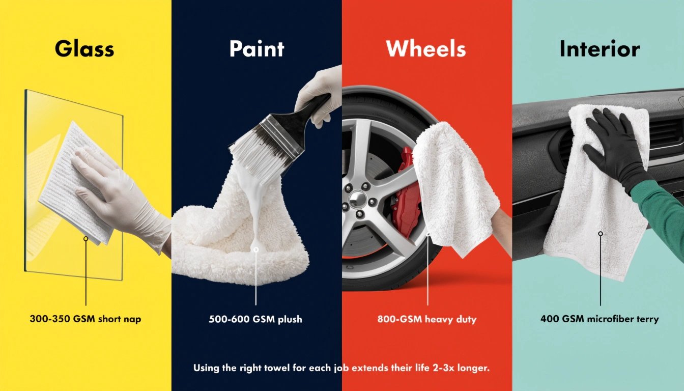 Surface-specific towel set