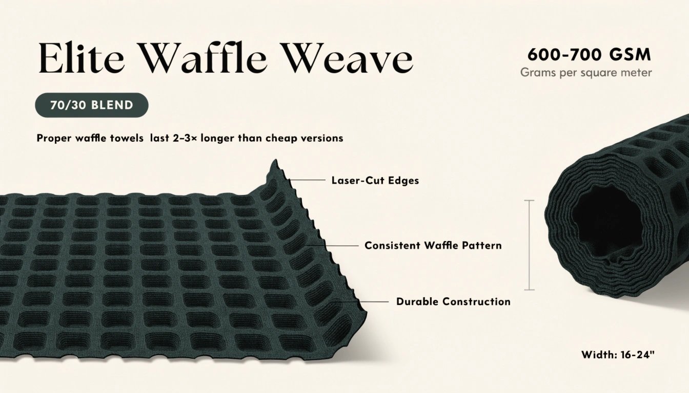 Premium waffle weave closeup