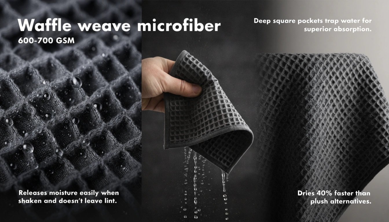 Waffle weave microscopic view